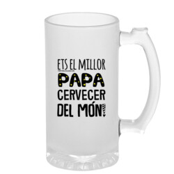 "ETS EL MILLOR PAPA CERVECER DEL MÓN" Gerra vidre cervesa