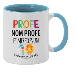 "PROFE 10 personalitzable" Tassa color interior