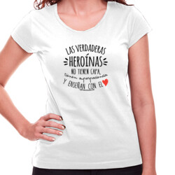"PROFE heroínas" Camiseta mujer m/corta