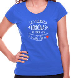 "PROFE heroínas" Camiseta mujer m/corta
