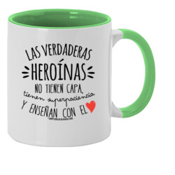 "PROFE heroínas" Taza color interior