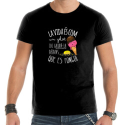 "LA VIDA ÉS COM UN GELAT" Samarreta Home m/curta
