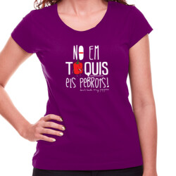"NO EM TOQUIS ELS PEBROTS" Samarreta Dona m/curta