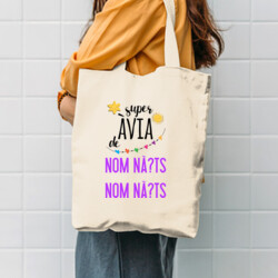 "SUPER àvia" Bossa PERSONALITZABLE TOTE cotó