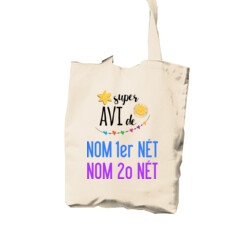 "SUPER avi" Bossa PERSONALITZABLE TOTE cotó
