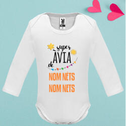 "SUPER ÀVIA - PERSONALITZABLE" body nadó màniga llarga