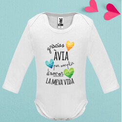 "GRÀCIES ÀVIA PER OMPLIR D'AMOR LA MEVA VIDA" body nadó màniga llarga