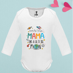 "AMB LA MEVA MAMA FINS A LA FI DEL MÓN" body nadó màniga llarga