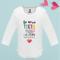 "LA MEVA TIETA M'ADORA I JO L'ESTIMO" body nadó màniga llarga