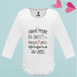 "CANVIO PETONS PER CONTES, MANYAGUES, CARICIES..." body nadó màniga llarga
