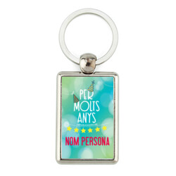 "PER MOLTS ANYS" Clauer PERSONALITZABLE rectangular metàl·lic