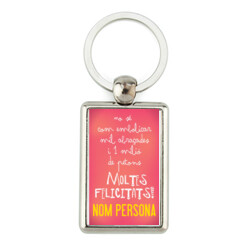 "MOLTES FELICITATS" Clauer PERSONALITZABLE rectangular metàl·lic