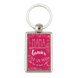 "MAMA, GRÀCIES" Clauer rectangular metàl·lic