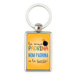 "LA MEVA PADRINA ÉS LA BOMBA" Clauer PERSONALITZABLE rectangular metàl·lic