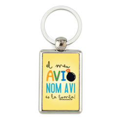 "EL MEU AVI ÉS LA BOMBA" Clauer PERSONALITZABLE rectangular metàl·lic