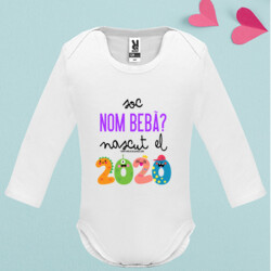 "NASCUT EL 2020 - PERSONALITZABLE" body nadó màniga llarga