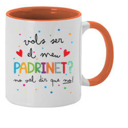 "PADRINET ORIOL Personalitzat" Tassa color interior
