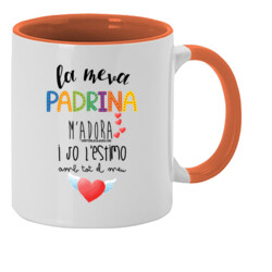 "LA MEVA PADRINA M'ADORA personalitzat amb foto" Tassa color interior