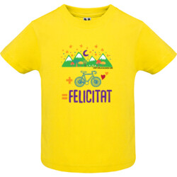 "MUNTANYA + BICICLETA = FELICITAT" Samarreta bebè m/curta