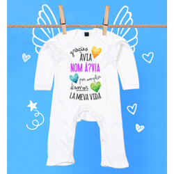 "GRÀCIES ÀVIA PER OMPLIR D'AMOR LA MEVA VIDA personalitzat" Pijama nadó