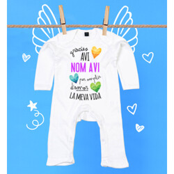 "GRÀCIES AVI PER OMPLIR D'AMOR LA MEVA VIDA personalitzat" Pijama nadó