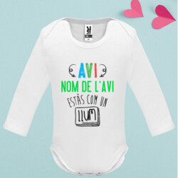 "AVI ESTÀS COM UN LLUM personalitzat" body nadó màniga llarga