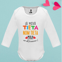 "LA MEVA TIETA MOLA MOLTÍSSIM - PERSONALITZABLE" body nounat màniga llarga