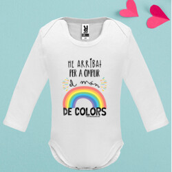 "HE ARRIBAT PER A OMPLIR EL MÓN DE COLORS" body nadó màniga llarga