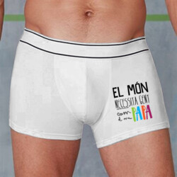 "EL MÓN NECESSITA GENT COM EL MEU PAPA" Calçotet Boxer clar