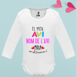 "EL MEU AVI MOLA MOLTÍSSIM" body nadó màniga llarga PERSONALITZABLE