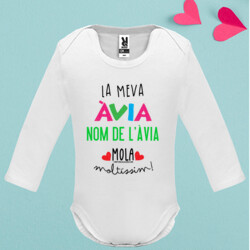 "LA MEVA ÀVIA MOLA MOLTÍSSIM" body nadó màniga llarga PERSONALITZABLE