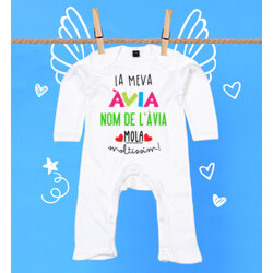 "LA MEVA ÀVIA MOLA MOLTÍSSIM" Pijama màniga llarga nadó PERSONALITZABLE