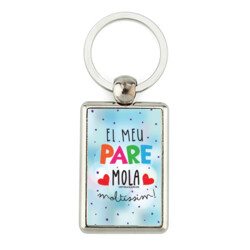 "EL MEU PARE MOLA MOLTÍSSIM" Clauer rectangular metàl·lic