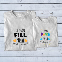 "EL MEU FILL MOLA MOLTÍSSIM - EL MEU PARE MOLA MOLTÍSSIM" Pack 2 samarretes