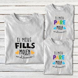 "ELS MEUS FILLS MOLEN MOLTÍSSIM - EL MEU PARE MOLA MOLTÍSSIM" Pack 3 samarretes