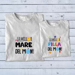 "ETS LA MILLOR FILLA DEL MÓN - ETS LA MILLOR MARE DEL MÓN" Pack 2 samarretes
