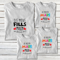 "ELS MEUS FILLS MOLEN MOLTÍSSIM - LA MEVA MARE MOLA MOLTÍSSIM" Pack 4 samarretes