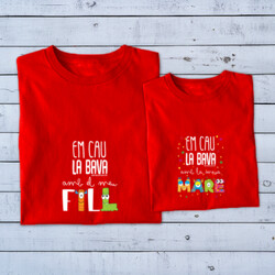 "EM CAU LA BAVA AMB EL MEU FILL - EM CAU LA BAVA AMB LA MEVA MARE" Pack 2 samarretes