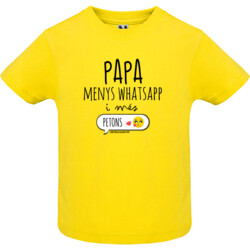 "PAPA, MENYS WHATSAPP I MÉS PETONS" Samarreta bebè m/curta