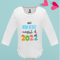 "SOC (NOM BEBÈ) NASCUT EL 2022" body nadó màniga llarga