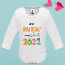 "SOC (NOM BEBÈ) NASCUDA EL 2022" body nadó màniga llarga