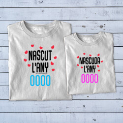 "NASCUDA L'ANY" Pack Personalitzable de 2 samarretes
