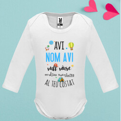 "AVI, VULL VIURE MOLTES AVENTURES AL TEU COSTAT" Body M/llarga nadó personalitzat