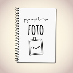 "PUJA AQUÍ LA TEVA FOTO" Libreta a5 personalitzable amb foto. Tapa posterior negra