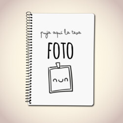 "PUJA AQUÍ LA TEVA FOTO" Libreta a5 personalitzable amb foto. Tapa posterior rosa