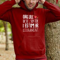 "ORGULL DE SER, SENTIR, I ESTIMAR LLIURAMENT" Dessuadora UNISEX amb caputxa