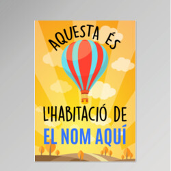 "GLOBO_AQUESTA ÉS L'HABITACIÓ DE" Làmina infantil personalitzada