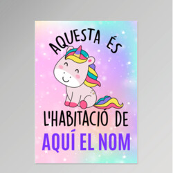 "UNICORN_AQUESTA ÉS L'HABITACIÓ DE" Làmina infantil personalitzada