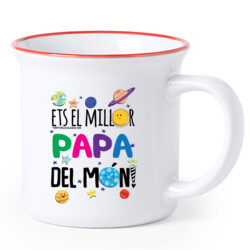 "ETS EL MILLOR PAPA DEL MÓN" Tassa vintage ceràmica