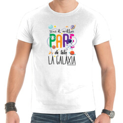 "TINC EL MILLOR PARE DE TOTA LA GALÀXIA" Samarreta m/curta colors clars